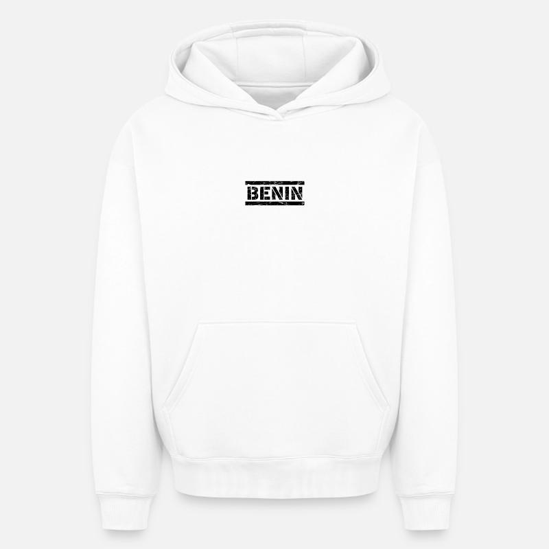 Bénin - Sweat à capuche unisexe oversize épais SPREAD - blanc