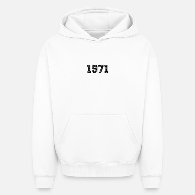 1971 - Sweat à capuche unisexe oversize épais SPREAD - blanc