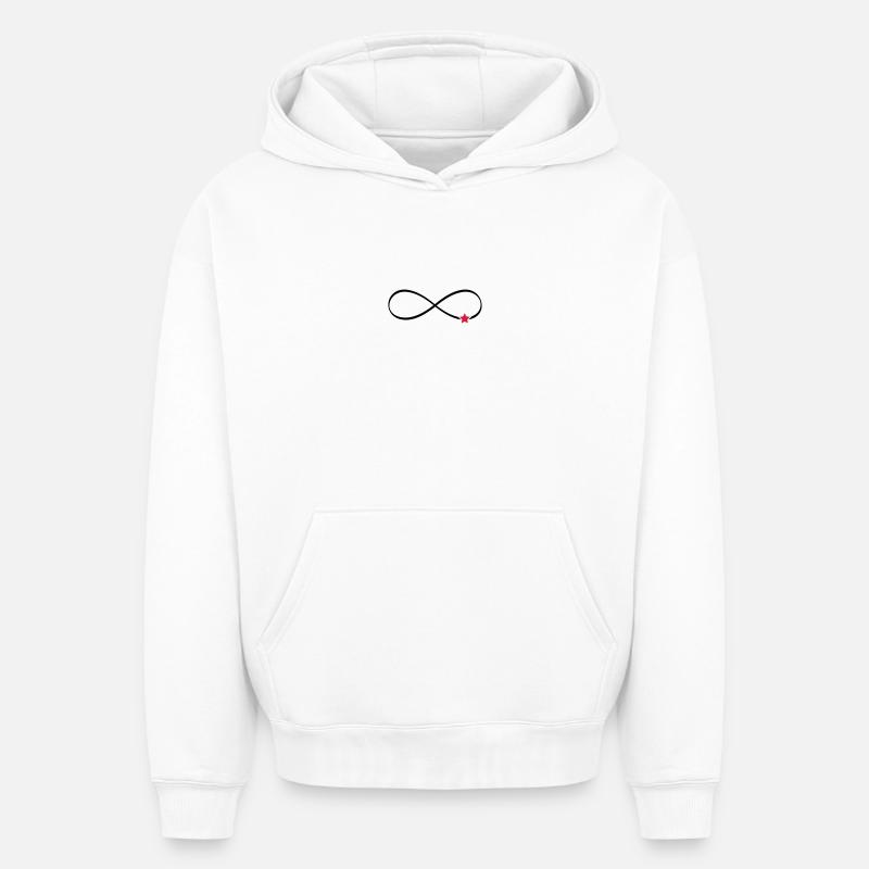 Symbole infini étoile signe infini - Sweat à capuche unisexe oversize épais SPREAD - blanc