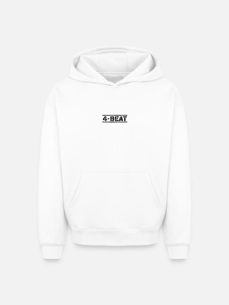 4 Beat - Oversized Heavyweight Unisex Hoodie - white