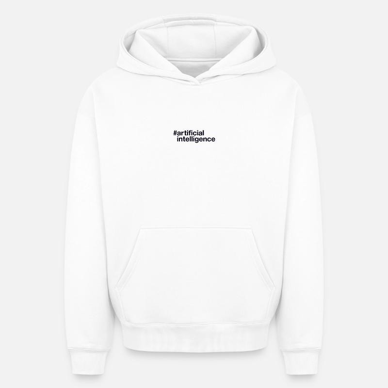 Intelligence artificielle Ki - Sweat à capuche unisexe oversize épais SPREAD - blanc