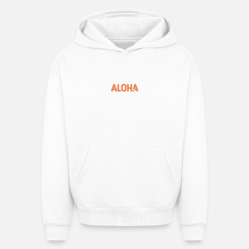 Aloha - Sweat à capuche unisexe oversize épais SPREAD - blanc