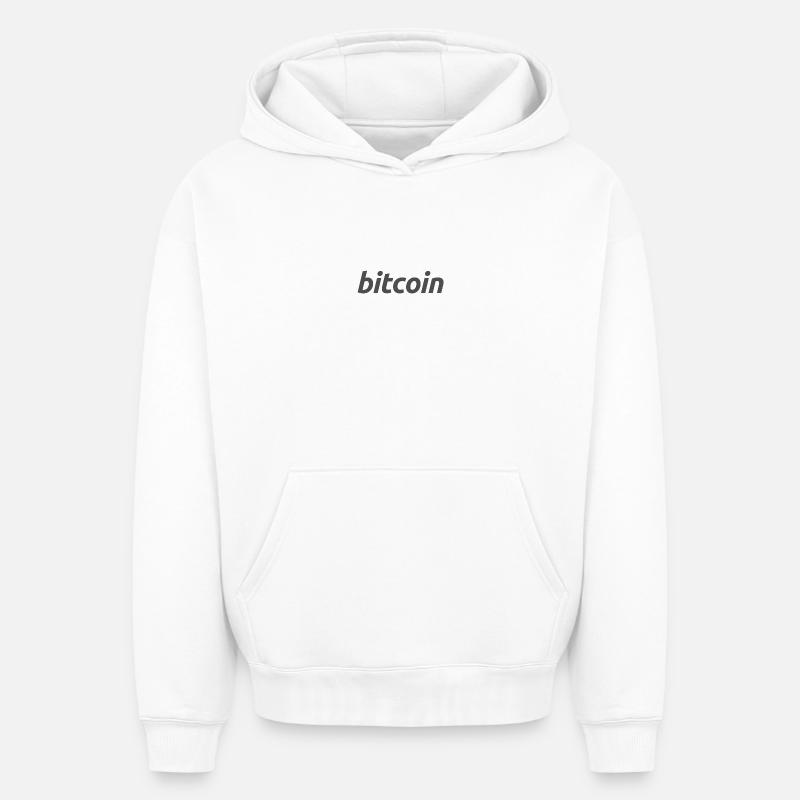 Bitcoin Logo - Sweat à capuche unisexe oversize épais SPREAD - blanc