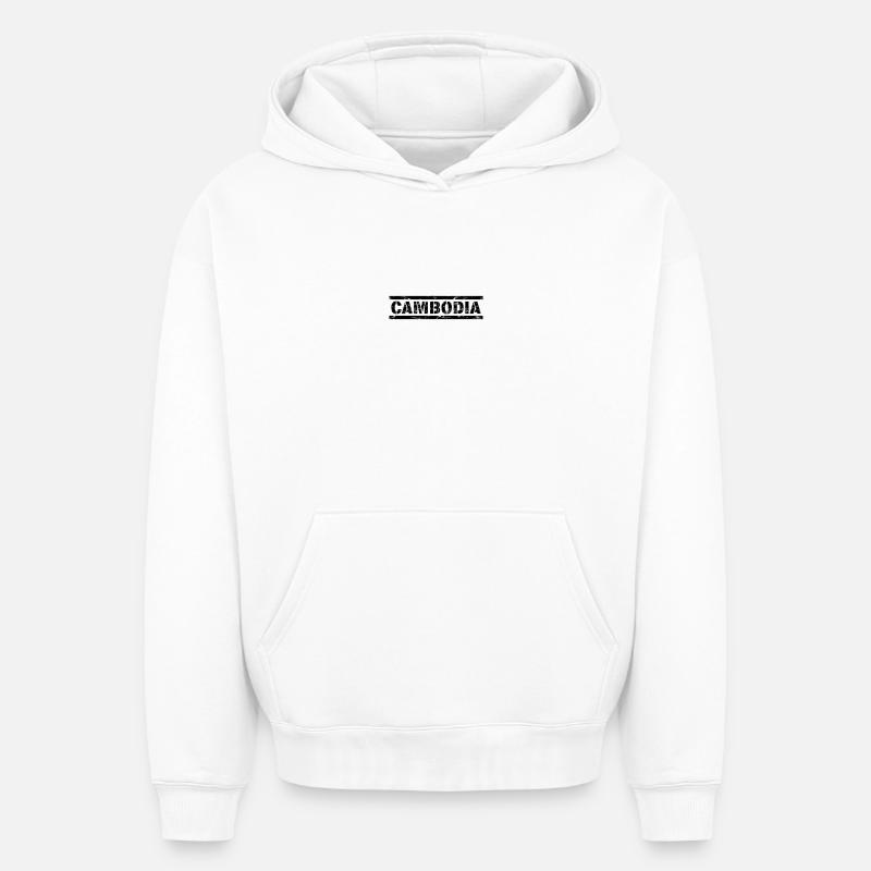 Cambodge - Sweat à capuche unisexe oversize épais SPREAD - blanc