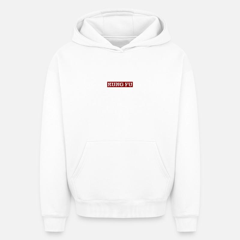 Kung-fu - Sweat à capuche unisexe oversize épais SPREAD - blanc