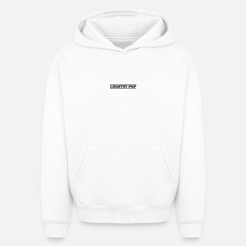 Country Pop - Sweat à capuche unisexe oversize épais SPREAD - blanc