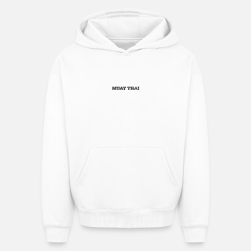 Muay Thaï - Sweat à capuche unisexe oversize épais SPREAD - blanc