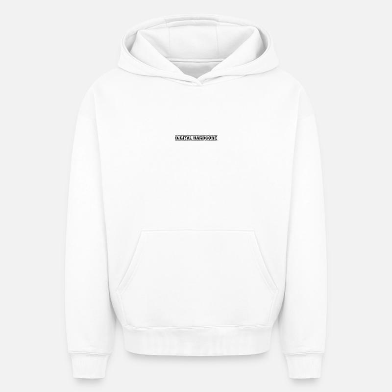 Hardcore numérique - Sweat à capuche unisexe oversize épais SPREAD - blanc