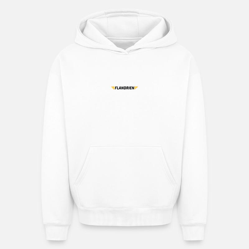 Flandrien ( Flandrien ) - Sweat à capuche unisexe oversize épais SPREAD - blanc