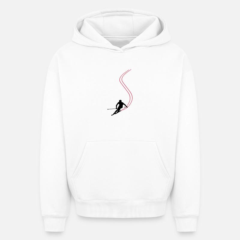 Ski ! - Sweat à capuche unisexe oversize épais SPREAD - blanc