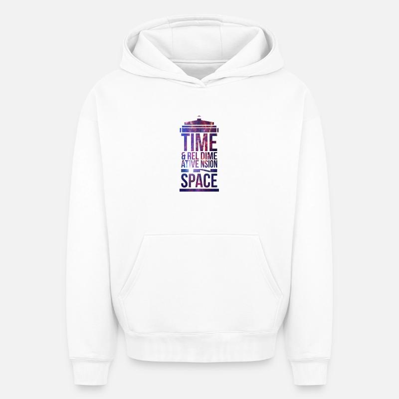 TARDIS - Sweat à capuche unisexe oversize épais SPREAD - blanc