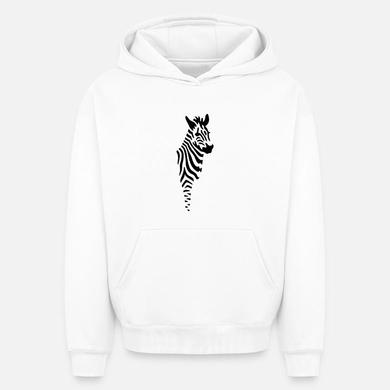 Zebra - Oversized Heavyweight Unisex Hoodie - Weiß