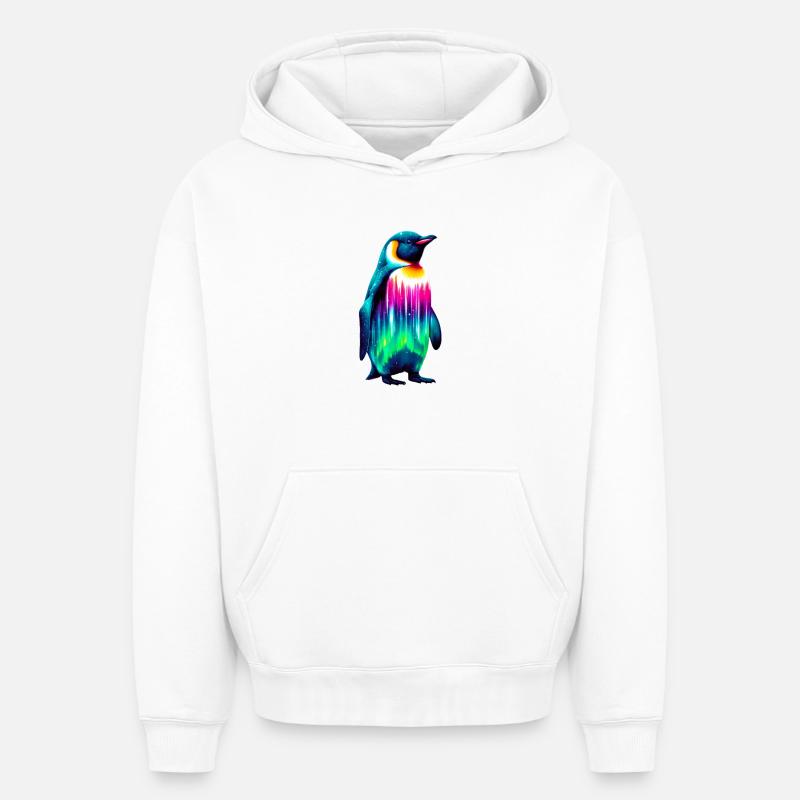 Pingouin - Sweat à capuche unisexe oversize épais SPREAD - blanc