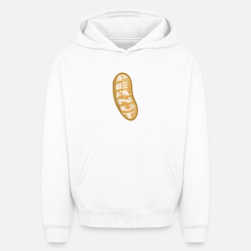 Arachide - Sweat à capuche unisexe oversize épais SPREAD - blanc