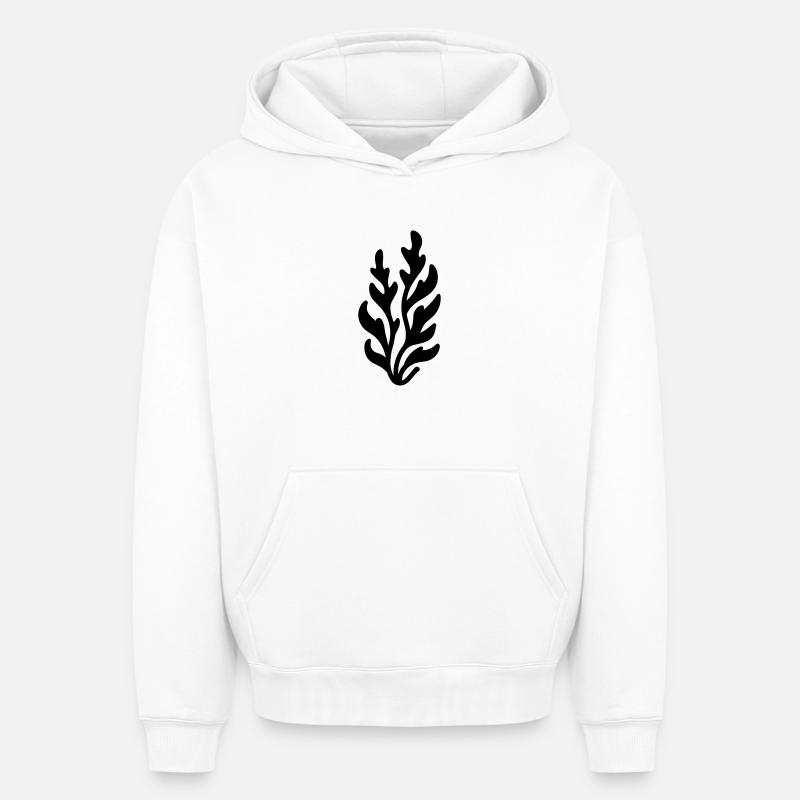 algue - Sweat à capuche unisexe oversize épais SPREAD - blanc