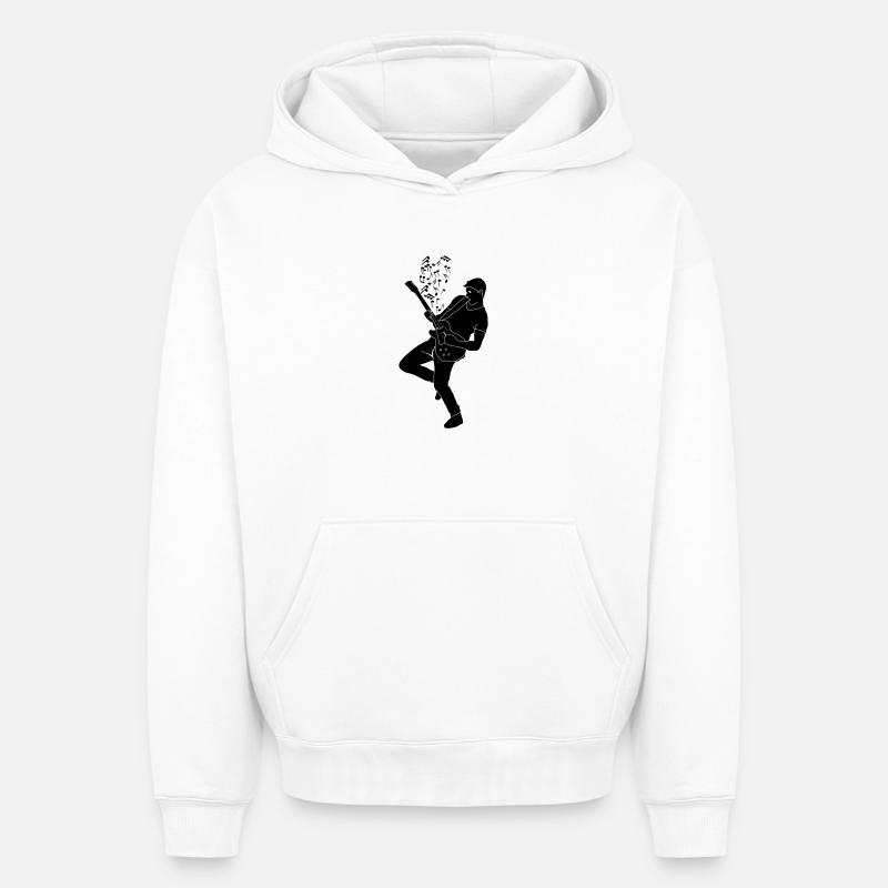 Guitariste solo - Sweat à capuche unisexe oversize épais SPREAD - blanc