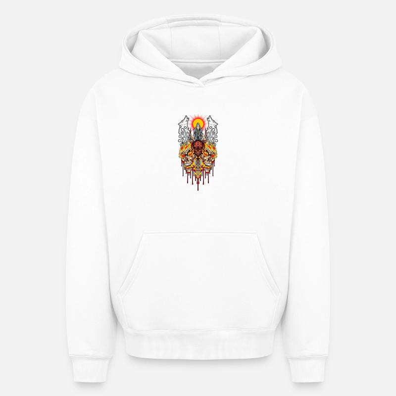Magie - Sweat à capuche unisexe oversize épais SPREAD - blanc