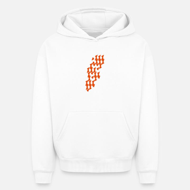 Modul_Muster en combinatoire - Sweat à capuche unisexe oversize épais SPREAD - blanc