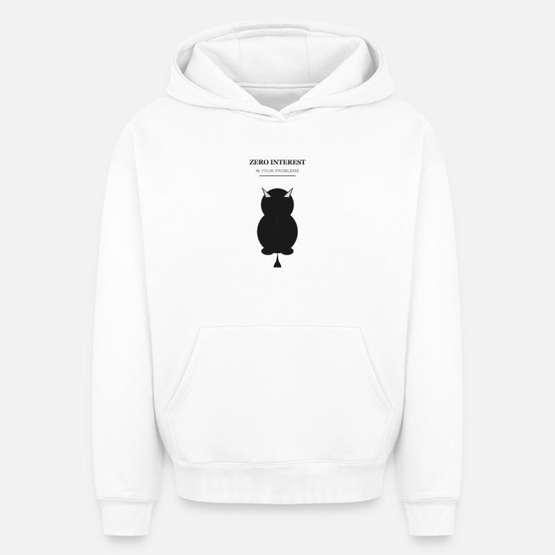 Silhouette du Démon Zéro Intérêt - Sweat à capuche unisexe oversize épais SPREAD - blanc