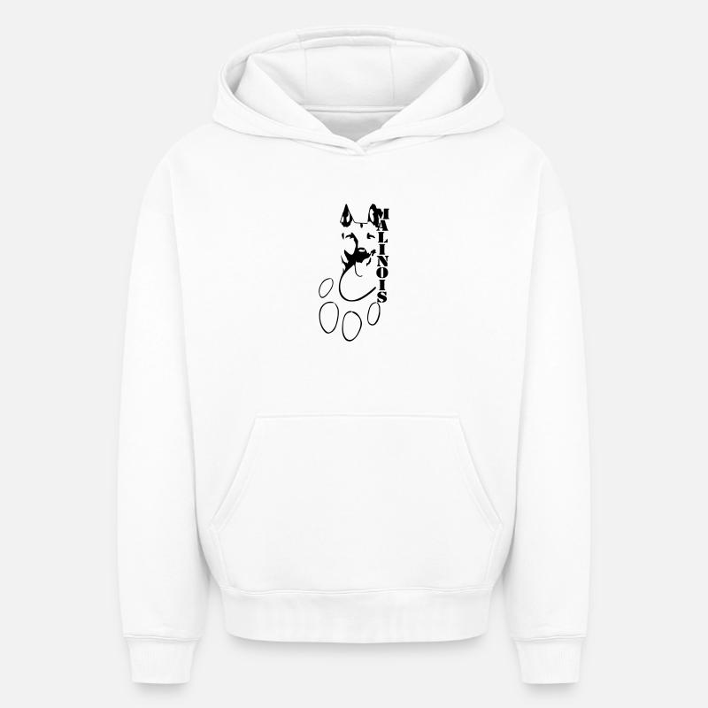 Malinois - Sweat à capuche unisexe oversize épais SPREAD - blanc