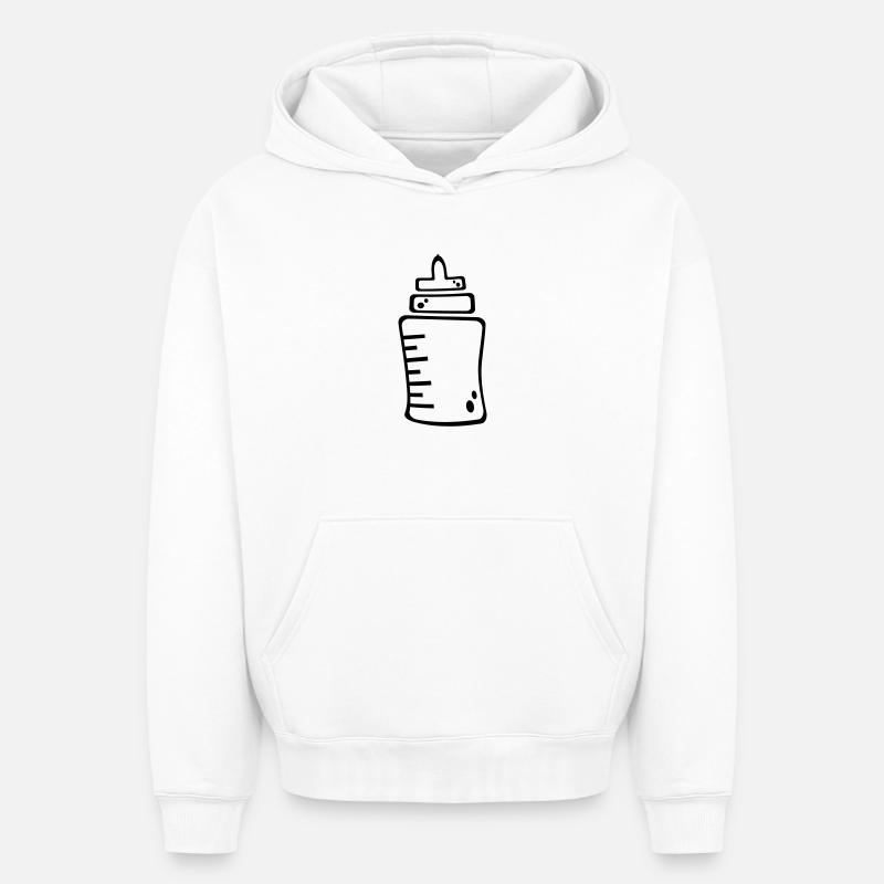 Flasche - Oversized Heavyweight Unisex Hoodie - Weiß