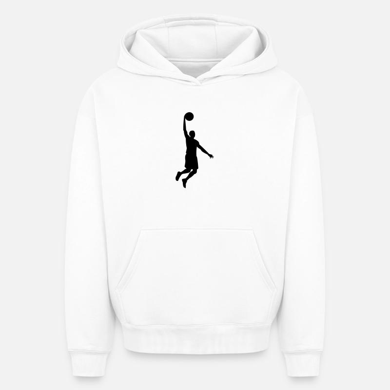 Basketteur - Sweat à capuche unisexe oversize épais SPREAD - blanc