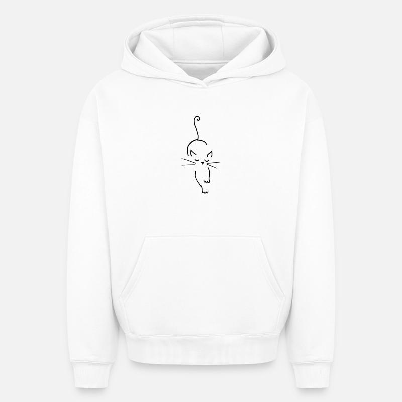 Katze - Sweat à capuche unisexe oversize épais SPREAD - blanc