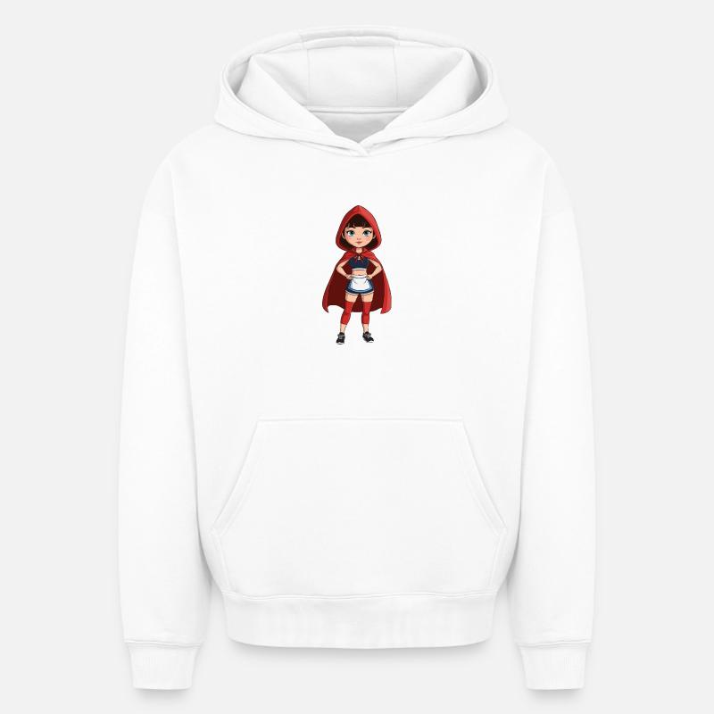 Le Petit Chaperon rouge_dur - Sweat à capuche unisexe oversize épais SPREAD - blanc