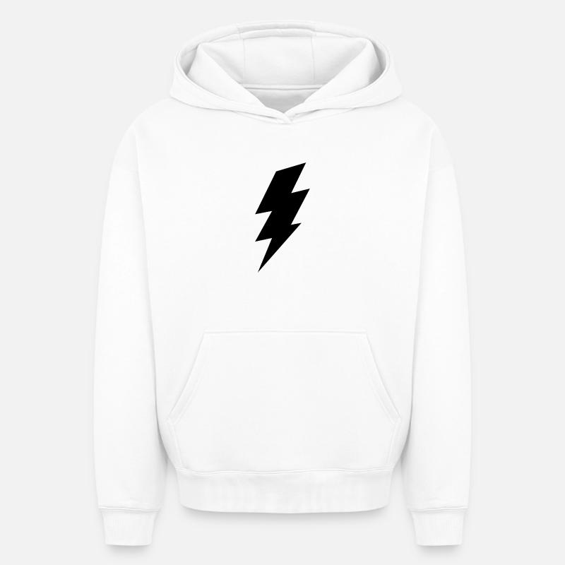 Éclair - Sweat à capuche unisexe oversize épais SPREAD - blanc