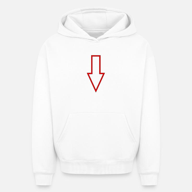Flèche directionnelle Panneau indicateur - Sweat à capuche unisexe oversize épais SPREAD - blanc