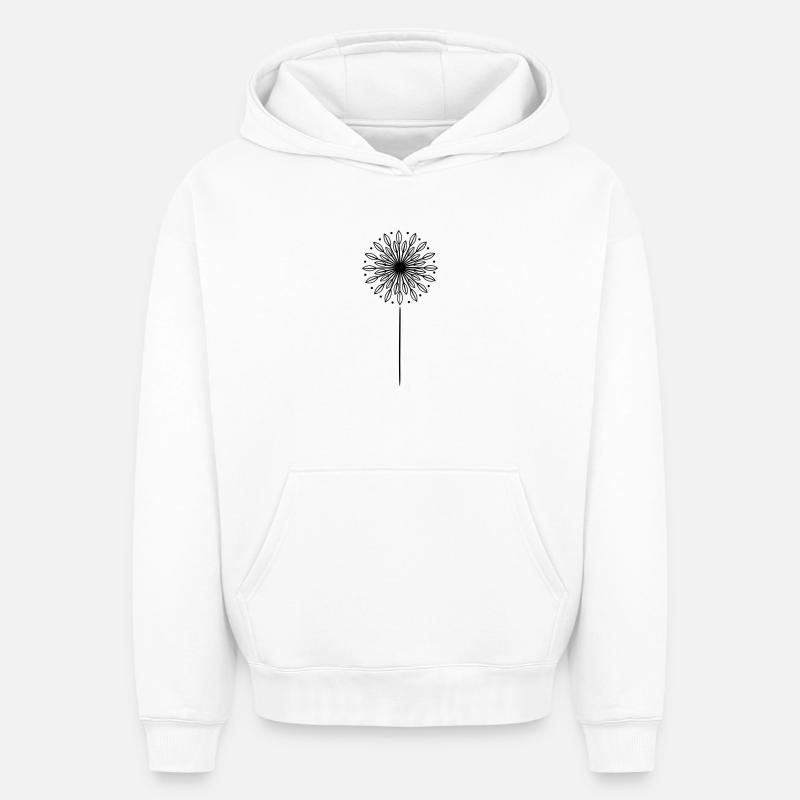 Pissenlit Pissenlit - Sweat à capuche unisexe oversize épais SPREAD - blanc