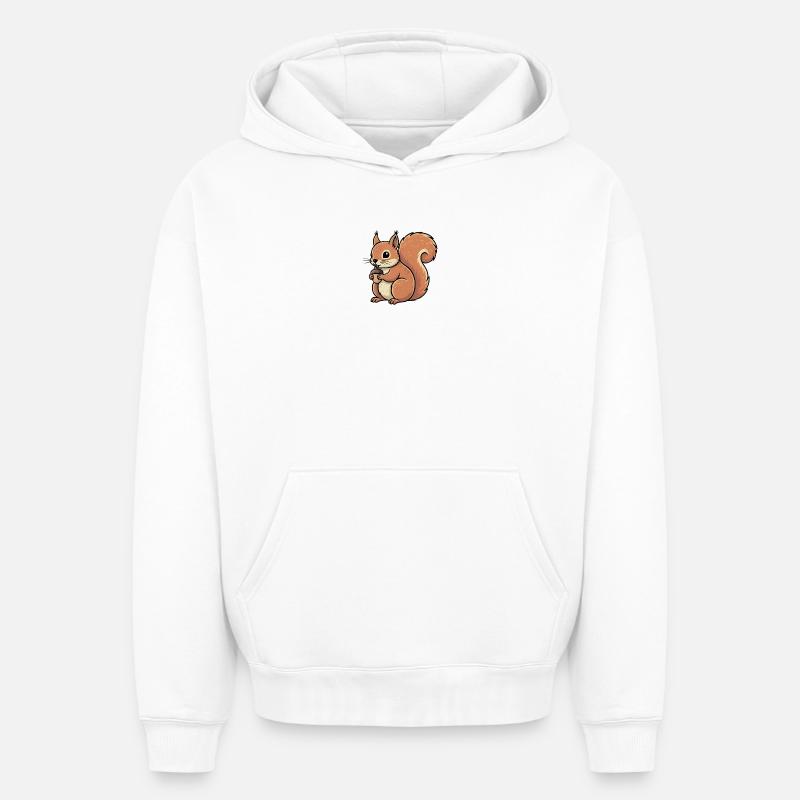 Écureuil - Sweat à capuche unisexe oversize épais SPREAD - blanc
