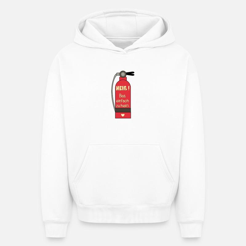 Extincteur pour la Saint-Valentin - Sweat à capuche unisexe oversize épais SPREAD - blanc