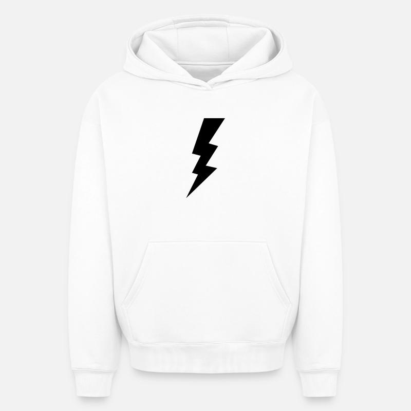 Lightning - Sweat à capuche unisexe oversize épais SPREAD - blanc