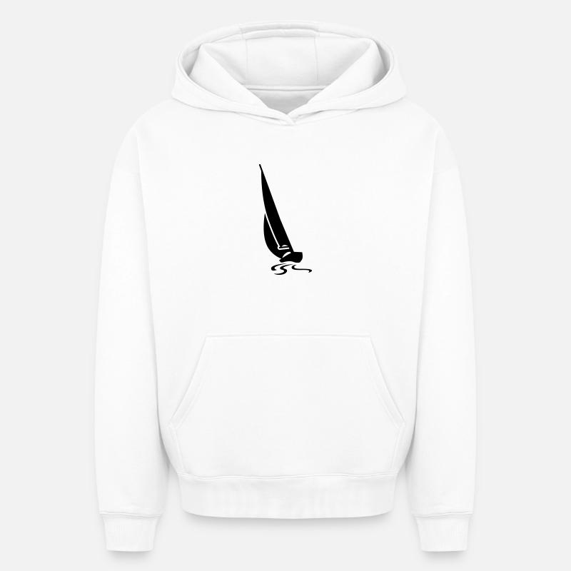 Régate voilier - Sweat à capuche unisexe oversize épais SPREAD - blanc