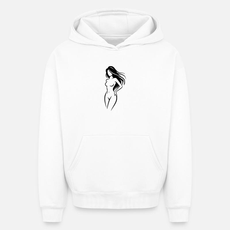 femme - Sweat à capuche unisexe oversize épais SPREAD - blanc