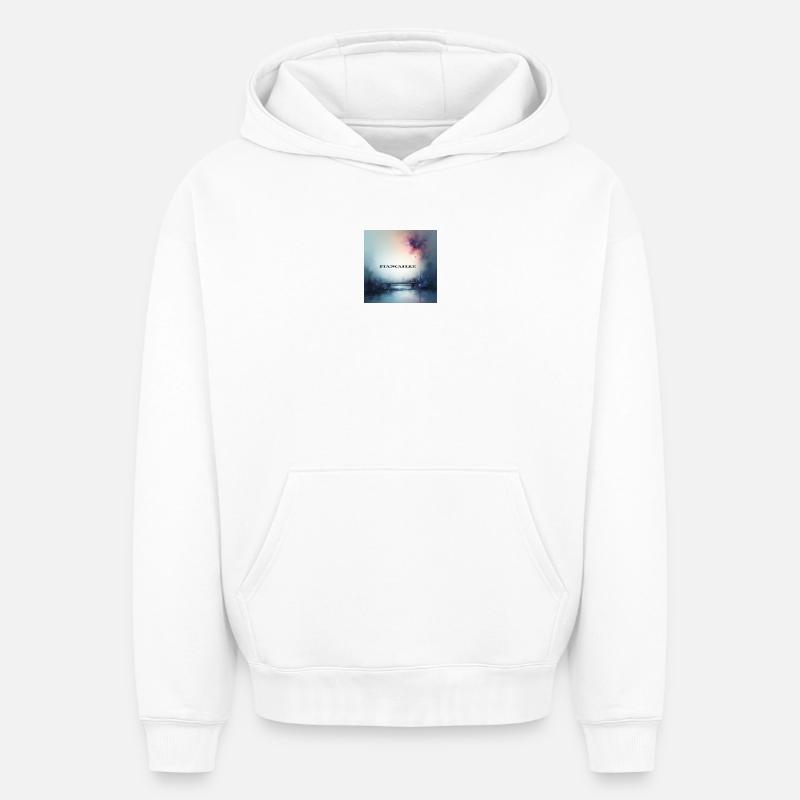 Flançaille Brume Crépuscule - Sweat à capuche unisexe oversize épais SPREAD - blanc