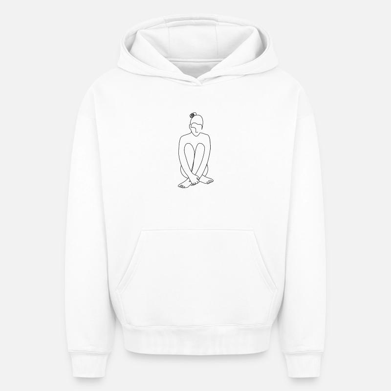 Dedans - Sweat à capuche unisexe oversize épais SPREAD - blanc