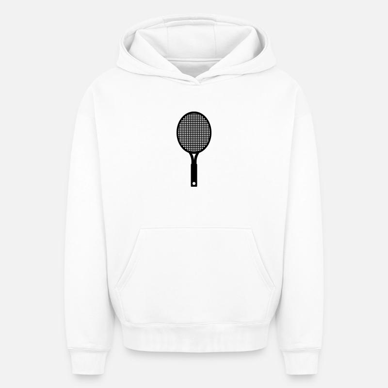 Raquette de tennis - Sweat à capuche unisexe oversize épais SPREAD - blanc