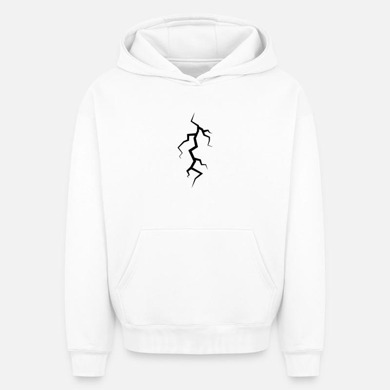 Éclair - Sweat à capuche unisexe oversize épais SPREAD - blanc