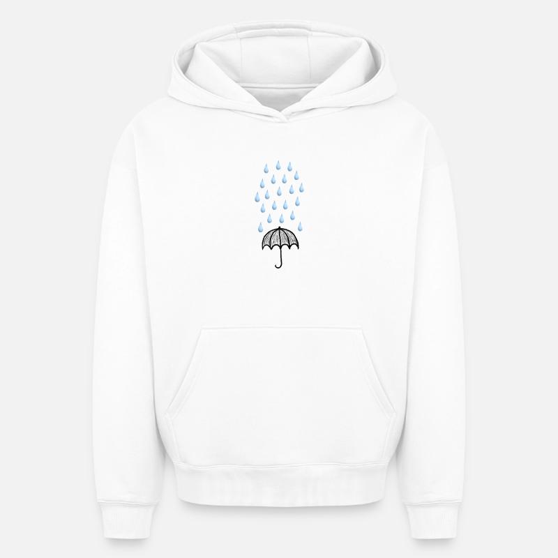 Parapluie - Sweat à capuche unisexe oversize épais SPREAD - blanc