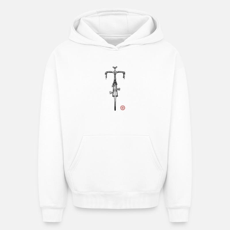 Vélo de route - Sweat à capuche unisexe oversize épais SPREAD - blanc