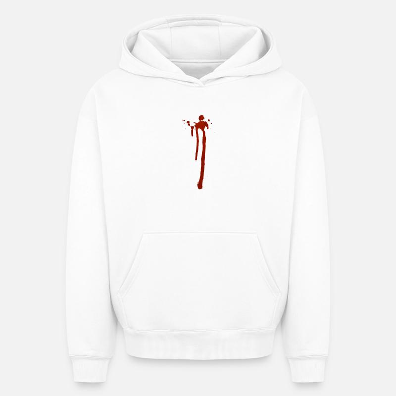 Blood - Sweat à capuche unisexe oversize épais SPREAD - blanc