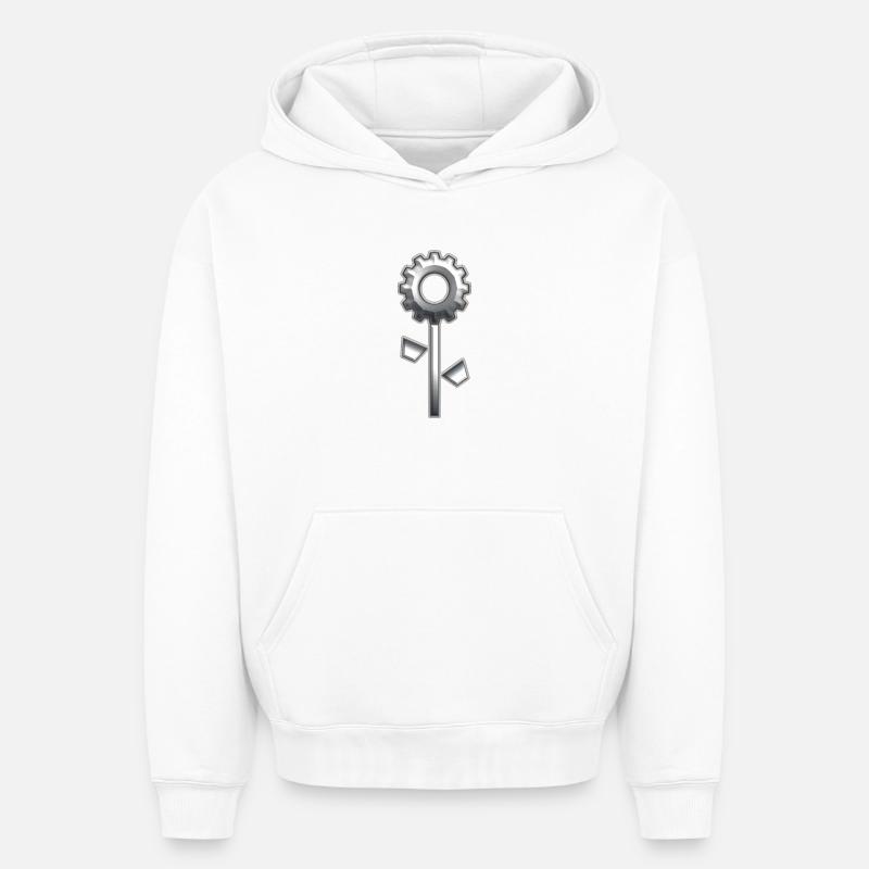 Fleur de métal - Sweat à capuche unisexe oversize épais SPREAD - blanc