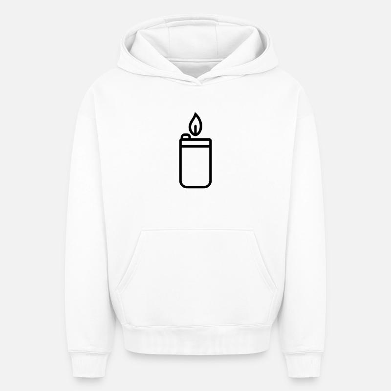 briquet - Sweat à capuche unisexe oversize épais SPREAD - blanc