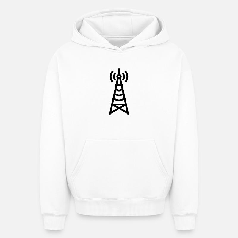 Radioturm - Oversized Heavyweight Unisex Hoodie - Weiß