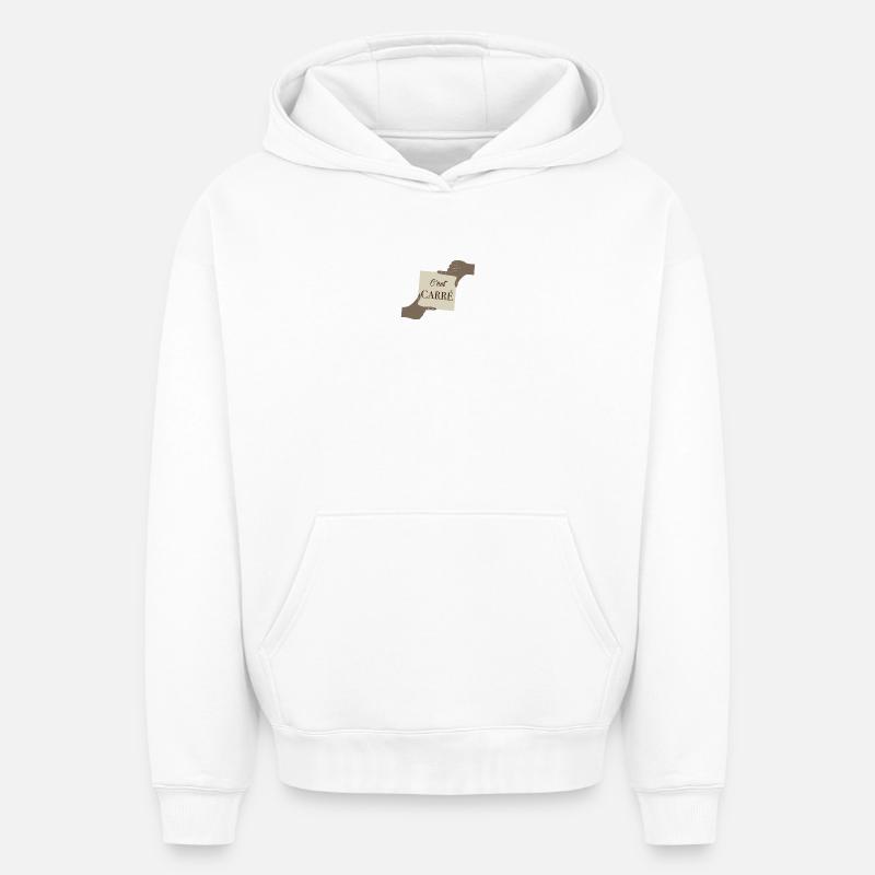 C'est Carré - Sweat à capuche unisexe oversize épais SPREAD - blanc