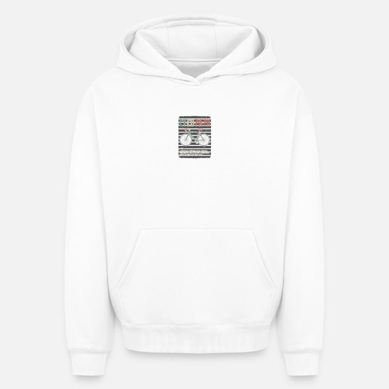 Hymne vélo cyclopathe - Sweat à capuche unisexe oversize épais SPREAD - blanc