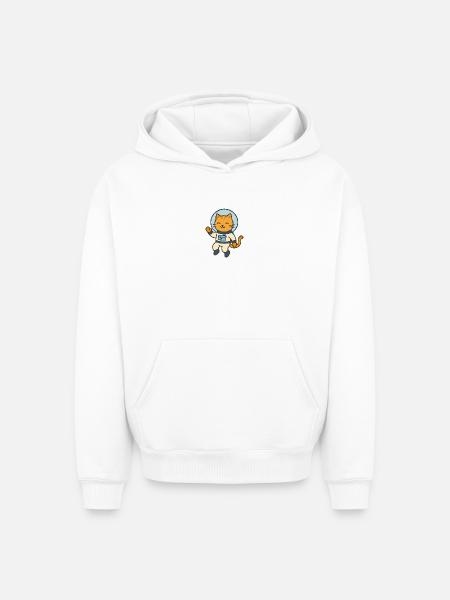 Astrocat - Oversized Heavyweight Unisex Hoodie - white