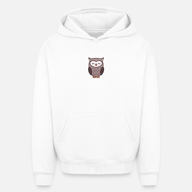 Eule Eulen - Oversized Heavyweight Unisex Hoodie - Weiß